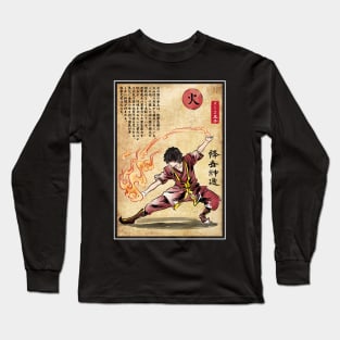 Fire nation master woodblock Long Sleeve T-Shirt